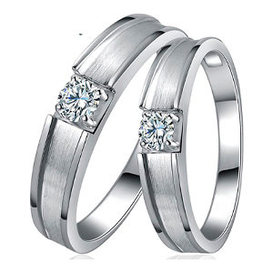 Amante Naturales Diamante Conjunto Pareja 14K Oro blanco Boda Promesa Propuesta de matrimonio Anillos Conjuntos