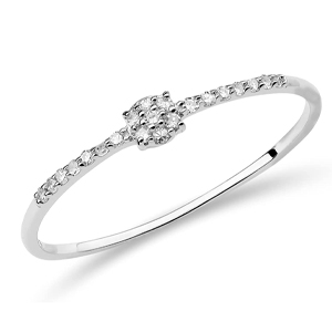 Miore anillo de compromiso solitario ilusión con diamantes 0,06 quilates en oro blanco de 9 quilates 375