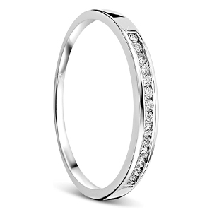 Orovi anillo de mujer compromiso/aniversario 0.10 Quilates diamantes en oro blanco 18 kilates ley 750