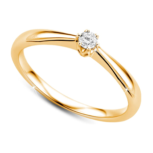 Orovi anillo de mujer solitario en oro amarillo/oro blanco 9 kilates ley 375